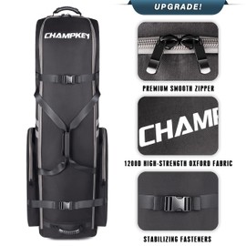 CHAMPKEY Premium Soft-Padded Golf Travel Bag with Anti-Impact Support System - 1200D Oxford Fabric Golf Travel Cover