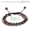 JADENOVA 8/10mm Natural Smoky Quartz Gemstone Bracelets Round Beads Stretch