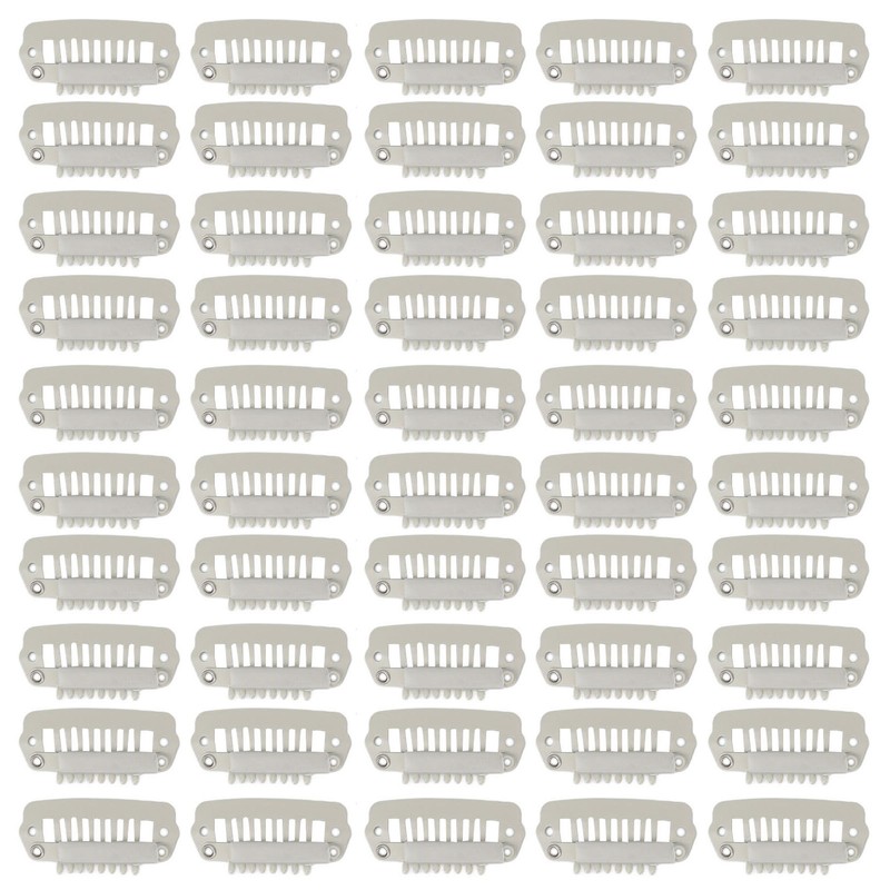 50pcs Hair Extension Clips Set Stainless Steel DIY 8 Teeth