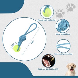 Erhalithegro Dog Rope Toy for Aggressive Chewers Interactive Puppy Toys Tug of War Toy Rope Tether Tug Outdoor Dog Toy 1 Knot Puppy Teething Chew Cotton with Tennis Ball