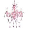 Mini Chandelier with Acrylic Crystals Pink Chandelier 4 Light Modern