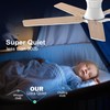 POCHFAN 52 Inch White Ceiling Fans With Lights and Remote,