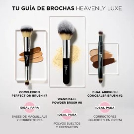 It Cosmetics Heavenly Luxe Dual Airbrush Concealer Brush #2 - Brocha Doble para Corrector, Acabado Difuminado y Natural sin Marcas, Vegana y Suave par