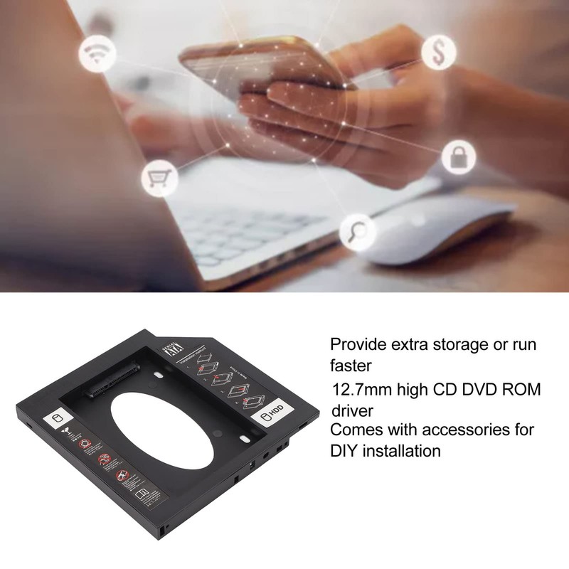 Dpofirs SATA Hard Drive Caddy, Universal 12.7 mm SATA SATA