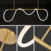 FBFC Modern LED Linear Pendant Light, DIY 59 inch Gold