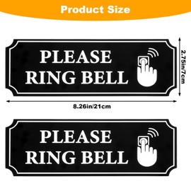 Molain 2PCS Please Ring Bell Sign, Self-Adhesive Ring Doorbell Sign