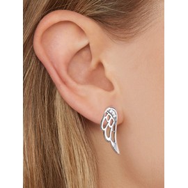Belons Wing Earrings 925 Sterling Silver Cubic Zirconia Angel Wing Studs Earrings for Women Girls