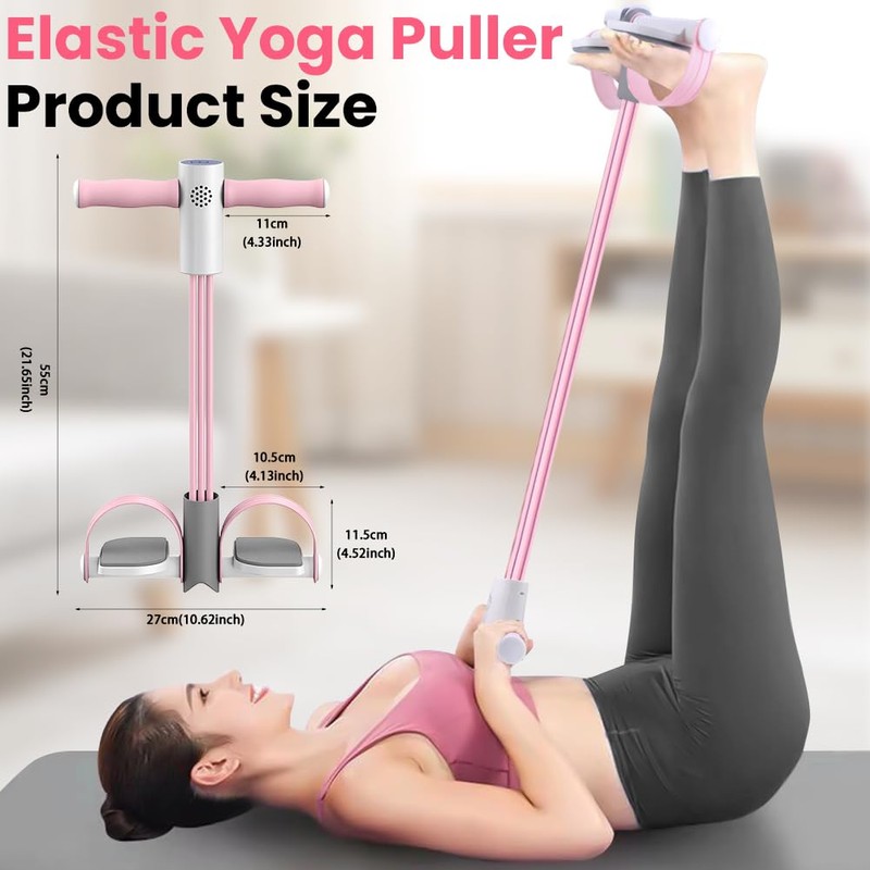 Workout Pedal Puller Resistance Band with Intelligent Counting, Stirrup Puller