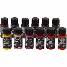 Textile Color - Assortment, asstd colours, basic colors, 12x50ml