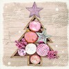 20 Napkins Christmas Baubles Stars Christmas Tree on Wood 33