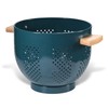 Metal Colander with Wood Handle, Powder Coated Steel Large Kitchen