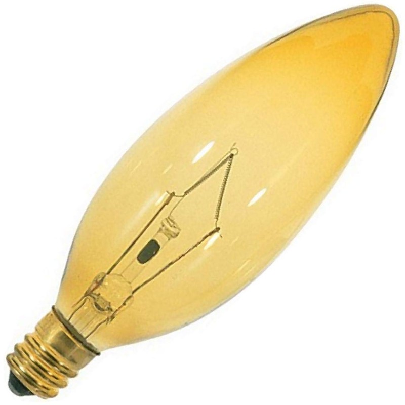 Satco S3813 25 Watt B9.5 Incandescent 120 Volt Candelabra Base