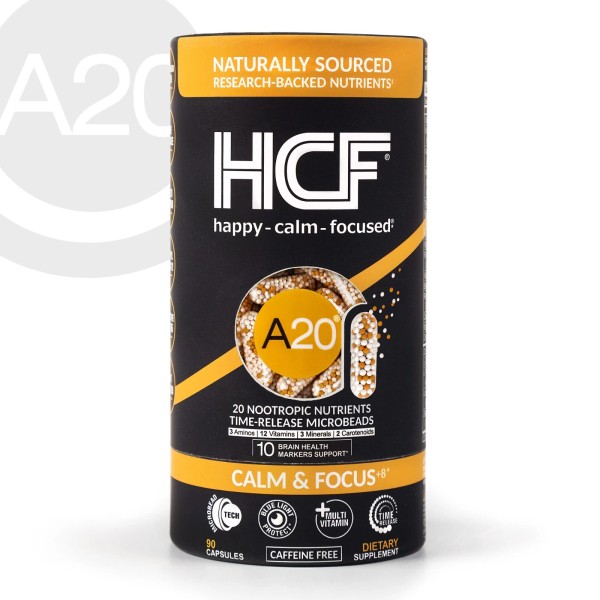 HCF A20® Microbead Brain Supplement + Multi-Vitamin - Calm, Focus,