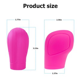 zipelo 2 Pack Car Gear Shift Knob Cover, Anti-Slip Auto Knob Gear Stick Protector, Comfortable Silicone Handbrake Shifter Cover for Men Women, Universal Vehicle Interior Accessories