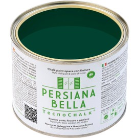 TecnoChalk® Persiana Bella Nuova Chalk Paint Extra Forte - Non Richiede Finitura – Ricolora Senza Carteggiare Persiane, Finestre, Porte e Infissi - Interno/Esterno - Colore Verde RAL 6005 (500 ml)