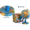 Topglobe Topglobe Illuminated Globe, 20 cm, Italian Map, Political, Educational,