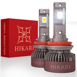 HIKARI WINGS H11 Foglight, 60000LM Pure White 6000K LED Bulbs, Plug & Play IP68 Waterproof Pack of 2