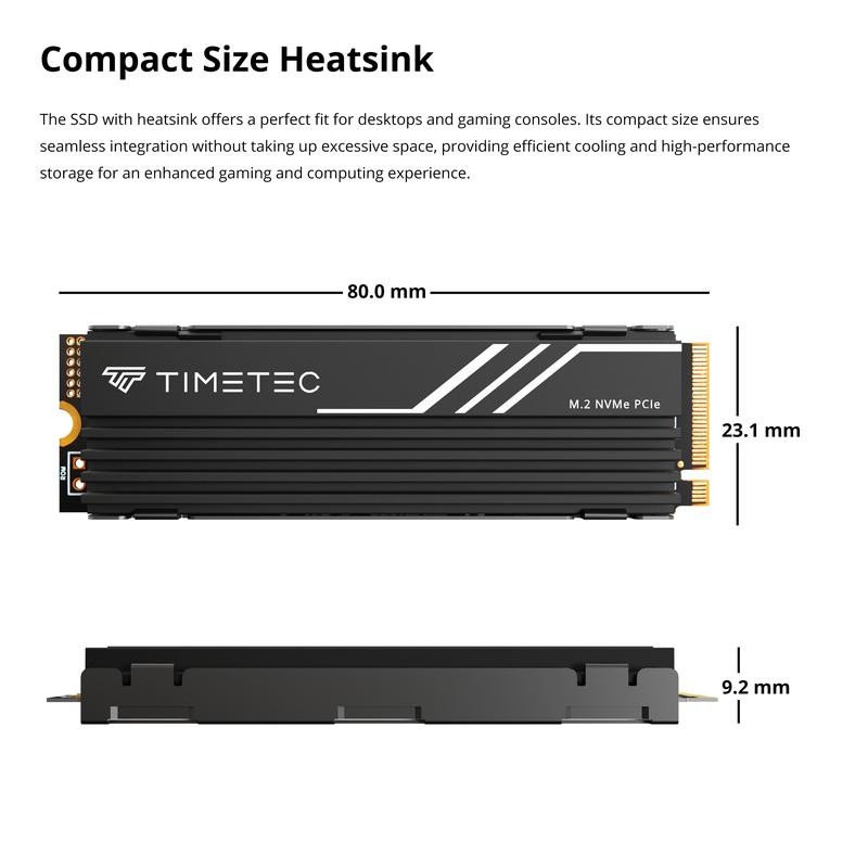 TIMETEC PREMIUM M.2 NVMe PCIe 4.0 SSD with Heatsink -