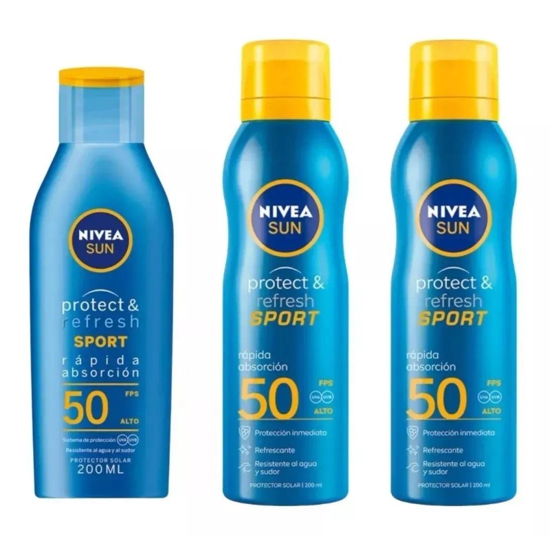 Nivea Sun Sport Bloqueador Solar 3/200ml C/u Fps50