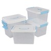 Jandson 6 Quart Clear Latching Box Container, Storage Bin, 6