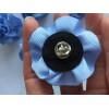 Unbranded Carnation Shaped Lapel Stud Pin - Cornflower Blue Ribbon