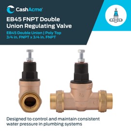 Cash Acme 3/4 Inch EB45 Double Union Pressure Regulating Valve (PRV), 45 PSI, 23885-0045