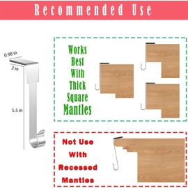 Guojanfon - Paquete de 4 soportes para medias de Navidad, ganchos de metal para colgar medias de Navidad, soportes de medias para manto para decoraciones de Navidad (plata)