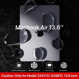 Soonjet Compatible for MacBook Air 13.6 inch Case M3 M2 2024-2022 Release Model A3113 A2681, Sturdy Protective Plastic Hard Shell Case Cover for MacBook Air M2 13 inch Case - Matte Clear