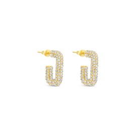 ARS-Argenti Statement Earrings for Women and Girls, 925 Sterling Silver, 18 Carat Gold, Hypoallergenic, Sterling Silver Yellow Gold Stainless Steel, No Gemstone