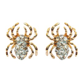 Navachi 18k Gold Plated White Crystal Spider Az1591s Stud Earrings