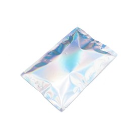 QQ Studio 100 PCS Metallic Mylar Foil Open Top Sealable Bags (8x12cm(3.1x4.7"), 100x Holographic)