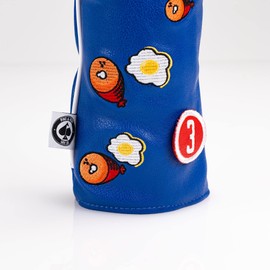 Pins & Aces Golf Co. Ham & Eggs Driver Wood Head Cover - Premium, Hand-Made Leather 3W Headcover - Funny, Tour Quality Golf Club Cover - Style and Customize Your Golf Bag (Fairway)
