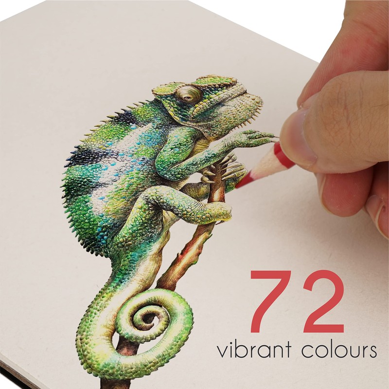 Zenacolor 72 Colouring Pencils with Metal Box 72 Unique Coloured