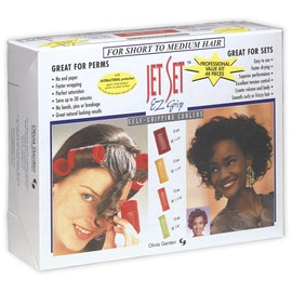Olivia Garden Jet Set EZ Grip Self-Gripping Curlers - Hair Rollers for Setting or Perming - Style Curls and Waves, Kit - 48 Count