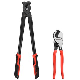 MAXPOWER Cable Cutters Set, 10-inch and 14 in-ch Heavy Duty Cable Cutters for Cutting Copper and Aluminum Cable-2 Pack