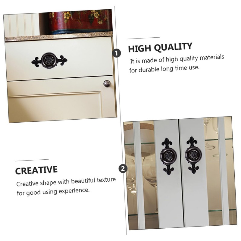TEHAUX 4Pcs Durable Zinc Alloy Cabinet Door Pull Handles with