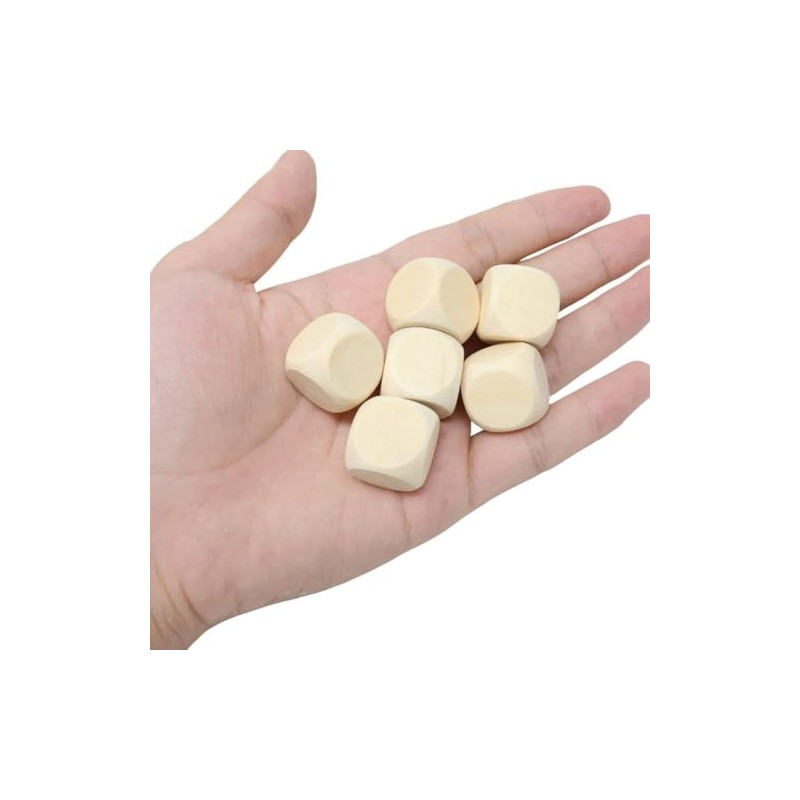 20 Pieces Wooden Cubes Blank DIY - Unpainted Cube Simple