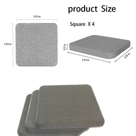 Bcnyihe Set of 4 Water Absorbent Diatomite Drink Coasters, Diatomaceous Earth Soap Holder Water Drying Soap Saver Dish Toothbrush Holder Set for Bathroom and Kitchen (Light Grey)