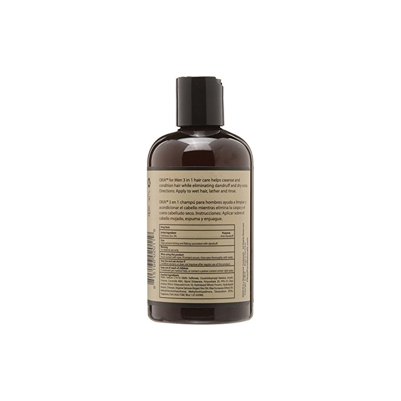 Okay 3 In 1 Men Shampoo Conditioner Treatment, natural scent