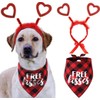 Disfraz de perro de San Valentín, diadema de corazón rojo