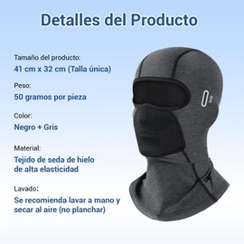 ZESTPIE 2Pcs Pasamontañas de Protección UV para Hombres y Mujeres Balaclava Protección Solar Transpirable Absorbente Secado Rápidopara Máscara de Viento para Moto Ciclismo y Pesca