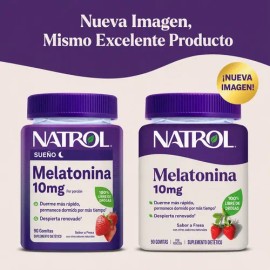 Melatonina 10mg 90 Gomitas Para El Descanso Y Sueño Natrol                                                                                            