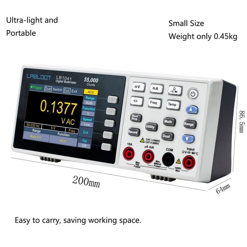 Labloot LB1041 Bench Digital Multimeter 55000 Counts DC/AC Voltmeter Ammeter