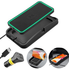 Wireless Charger, POLMXS Wireless car Charge Fast Charging pad 15W Wireless Phone Charger for Car Cell phone Charger pad Cordless phone charger flat Charging mat galaxy S22/S21/S20/S10 NOTE10(XP01)
