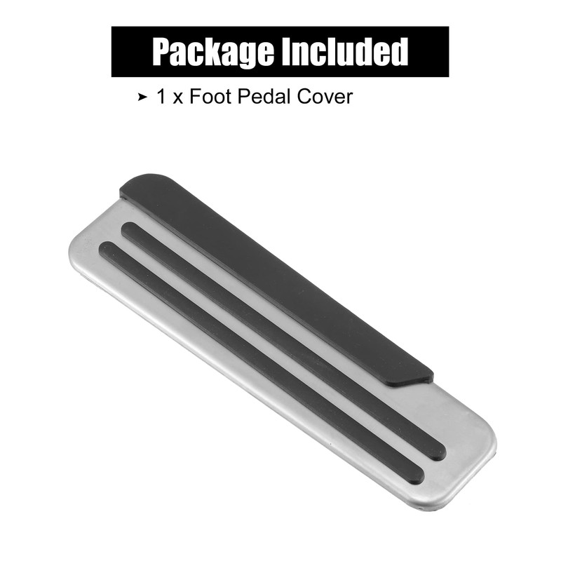 A ABSOPRO Foot Pedal Cover Non-Slip No Drill Metal Silver
