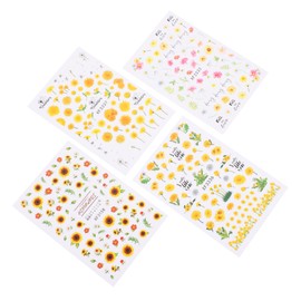 Healeved 8sheets DIY Sunflower Nail Stickers Nail Art Decals Fashionable Flowers Accessories for Women