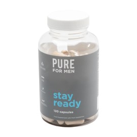 Pure for Men Original Cleanliness Stay Ready Fiber Supplement, 120 Vegan Capsules, Helps Promote Digestive Regularity. Psyllium Husk, Chia Seeds, Oat Fibre, Proprietary Formula