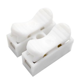 100 piezas de conectores de cable de resorte, terminal de abrazadera de resorte, terminales de cable de resorte de empalme rápido 10A 220V de 2 pines, conector de cable de resorte de empuje rápido
