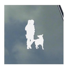K9 Working Dog with Handler Vinyl Sticker Decal Military Police Veteran Service Search Rescue Bomb Trainer K-9