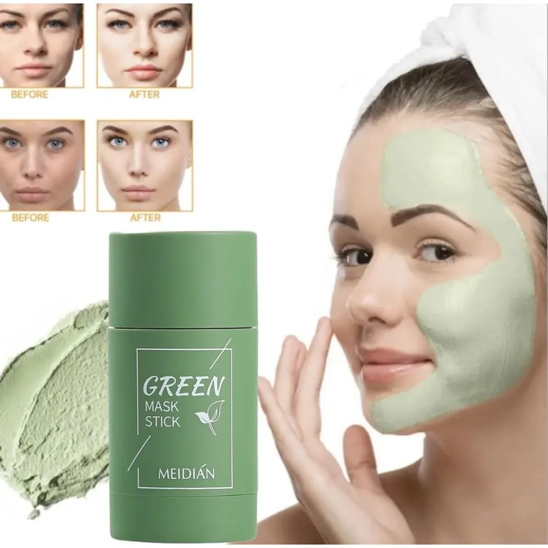 Mascarilla Facial En Barra Té Verde Limpiadora Meidian Todo Tipo